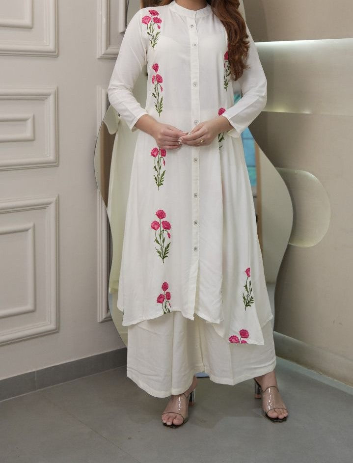 Long Flair Kurti with Palazzo Set