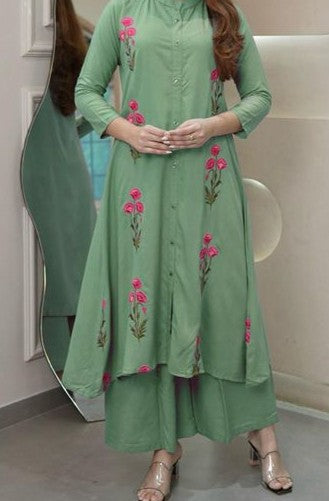 Long Flair Kurti with Palazzo Set