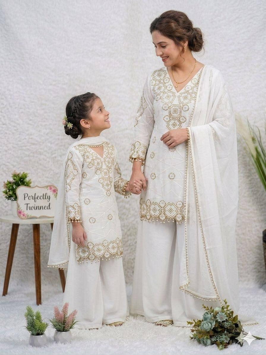 Premium Georgette Embroidery Palazzo Set - Only for Adults