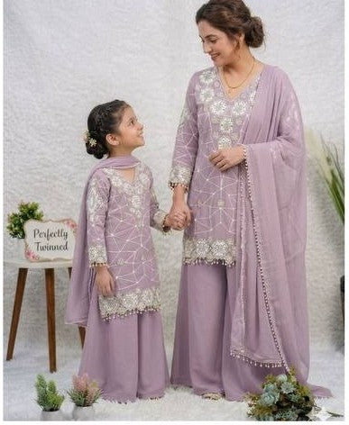 Premium Georgette Embroidery Palazzo Set - Only for Adults