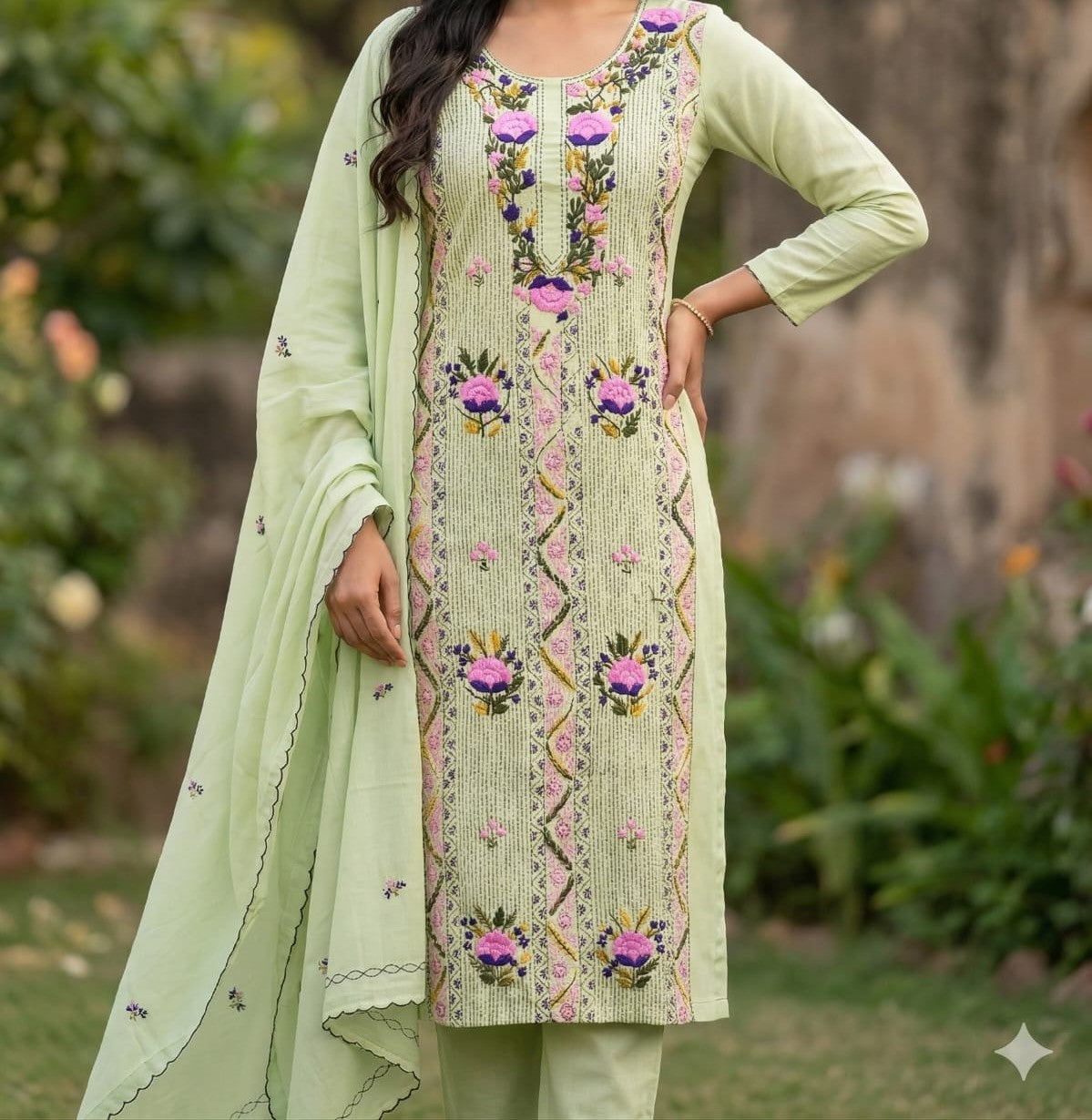 Exclusive Hand Embroidered Dress Material
