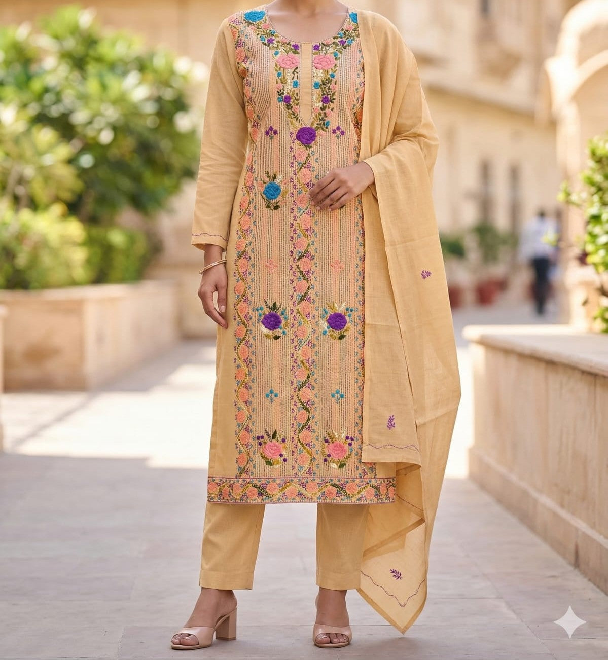 Exclusive Hand Embroidered Dress Material