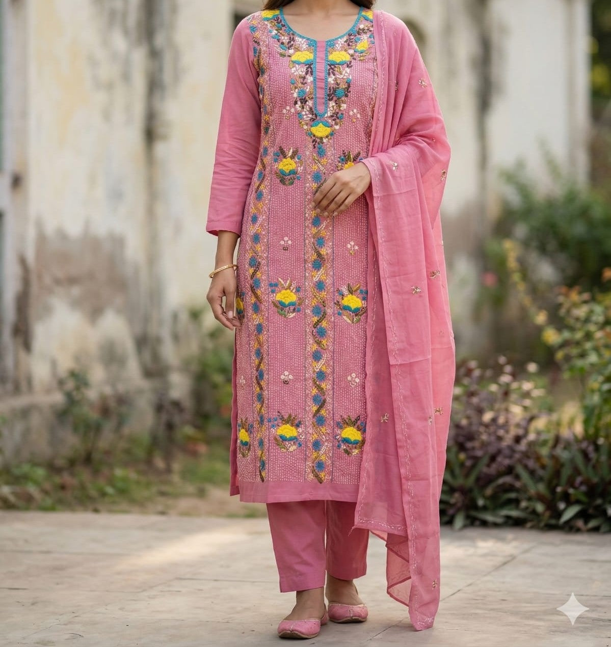 Exclusive Hand Embroidered Dress Material