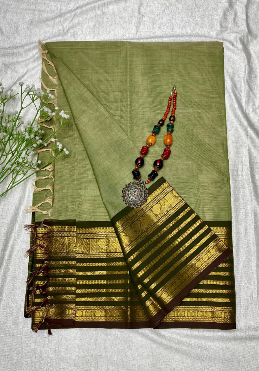 Premium Handloom Kanchi Cotton Saree