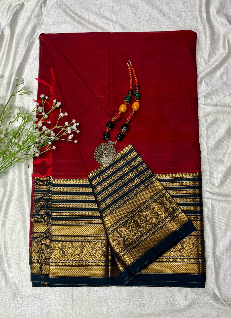 Premium Handloom Kanchi Cotton Saree