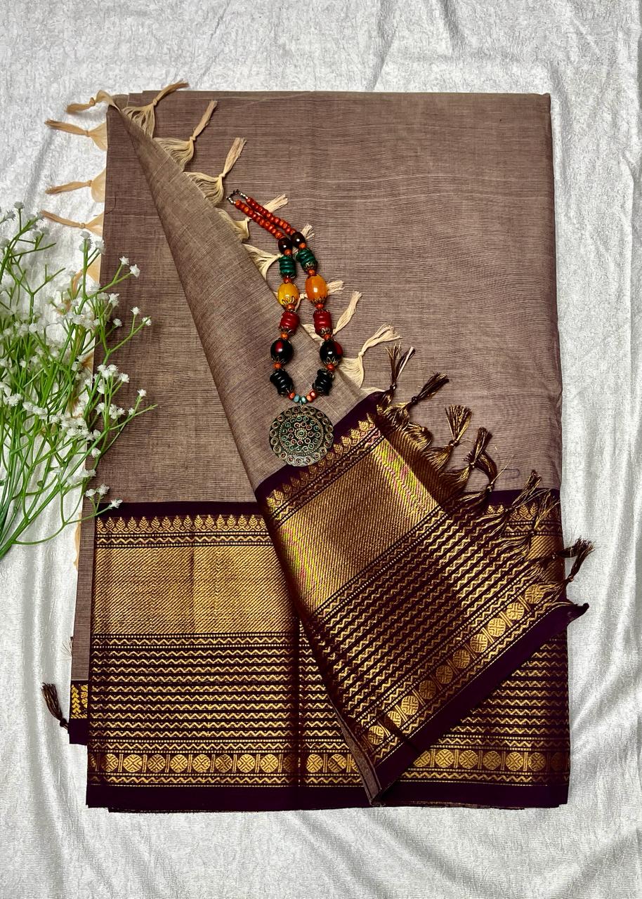 Premium Handloom Kanchi Cotton Saree