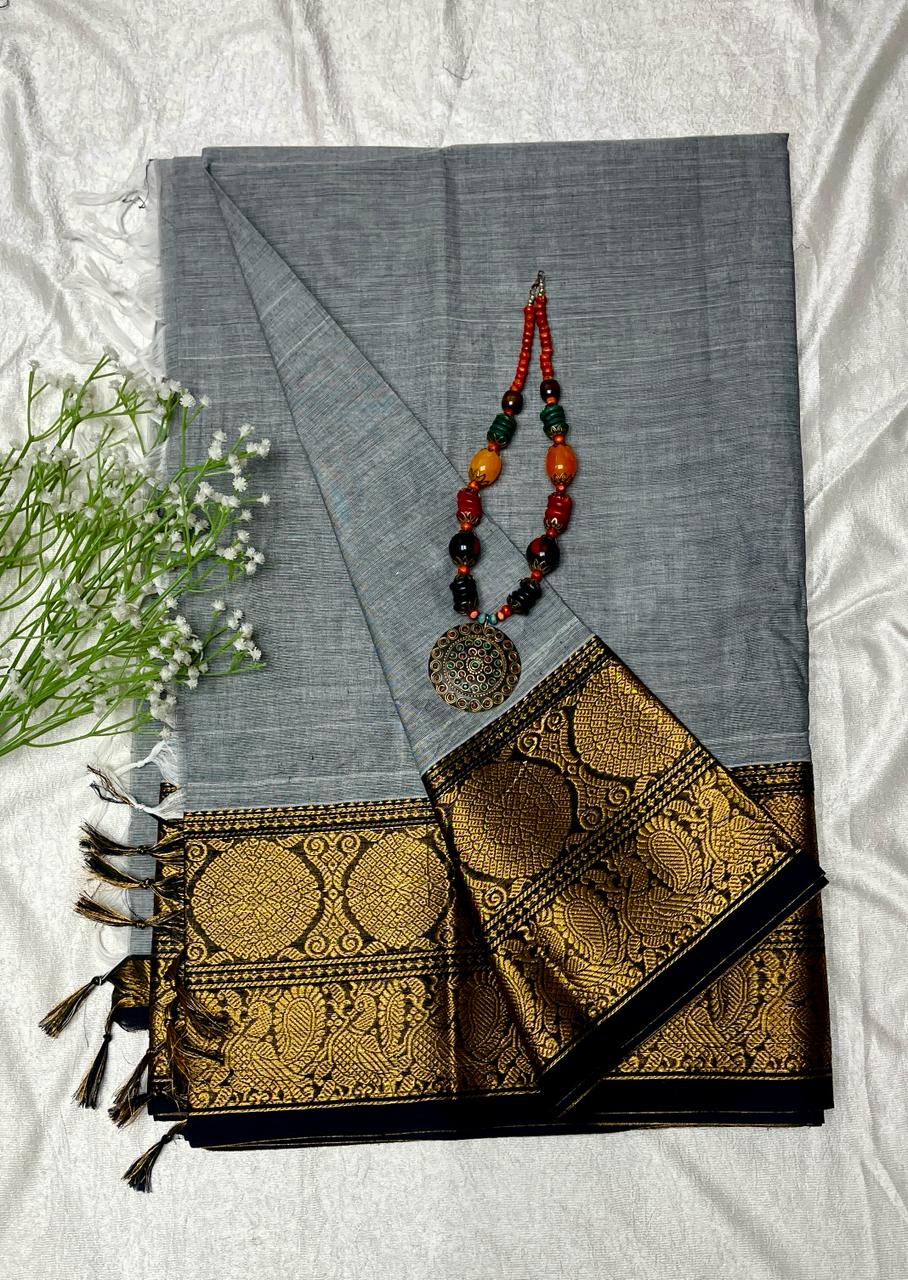 Premium Handloom Kanchi Cotton Saree