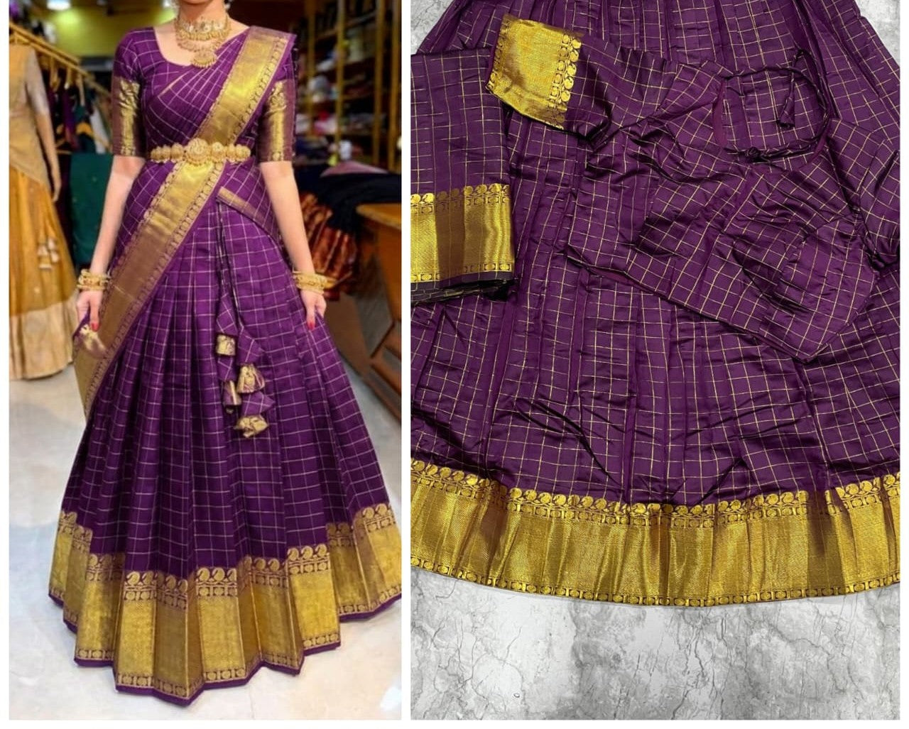 Kanjivaram Silk Lehenga Set