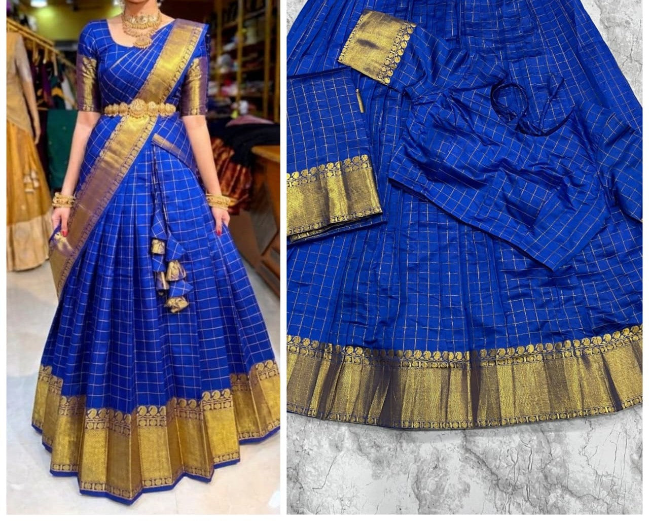 Kanjivaram Silk Lehenga Set