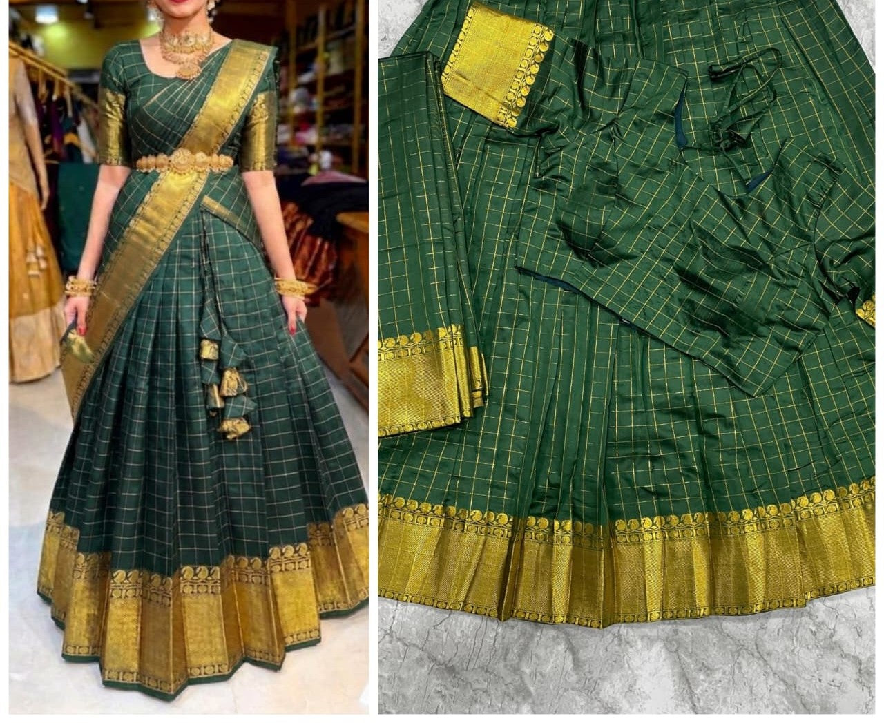 Kanjivaram Silk Lehenga Set