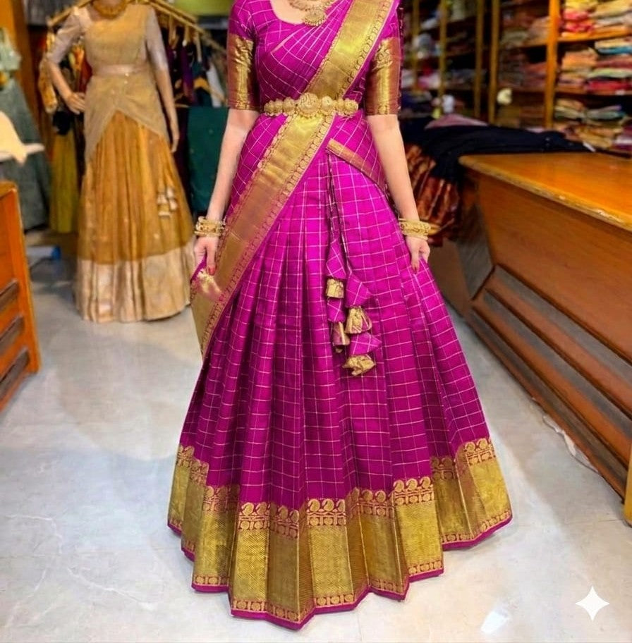 Kanjivaram Silk Lehenga Set