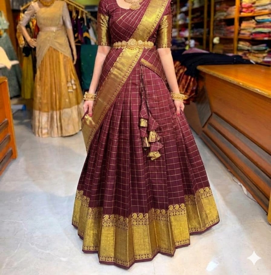 Kanjivaram Silk Lehenga Set
