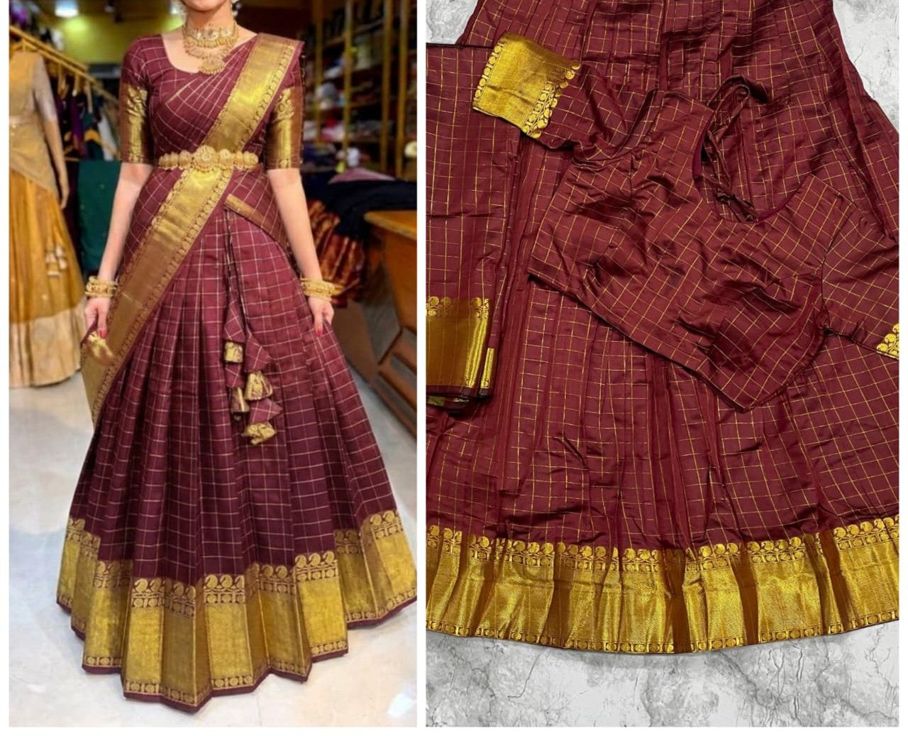 Kanjivaram Silk Lehenga Set