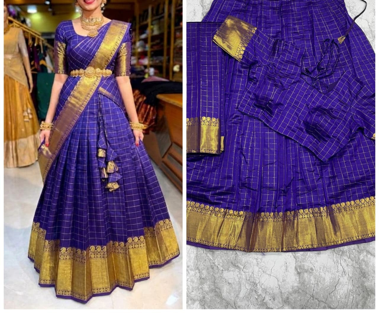 Kanjivaram Silk Lehenga Set