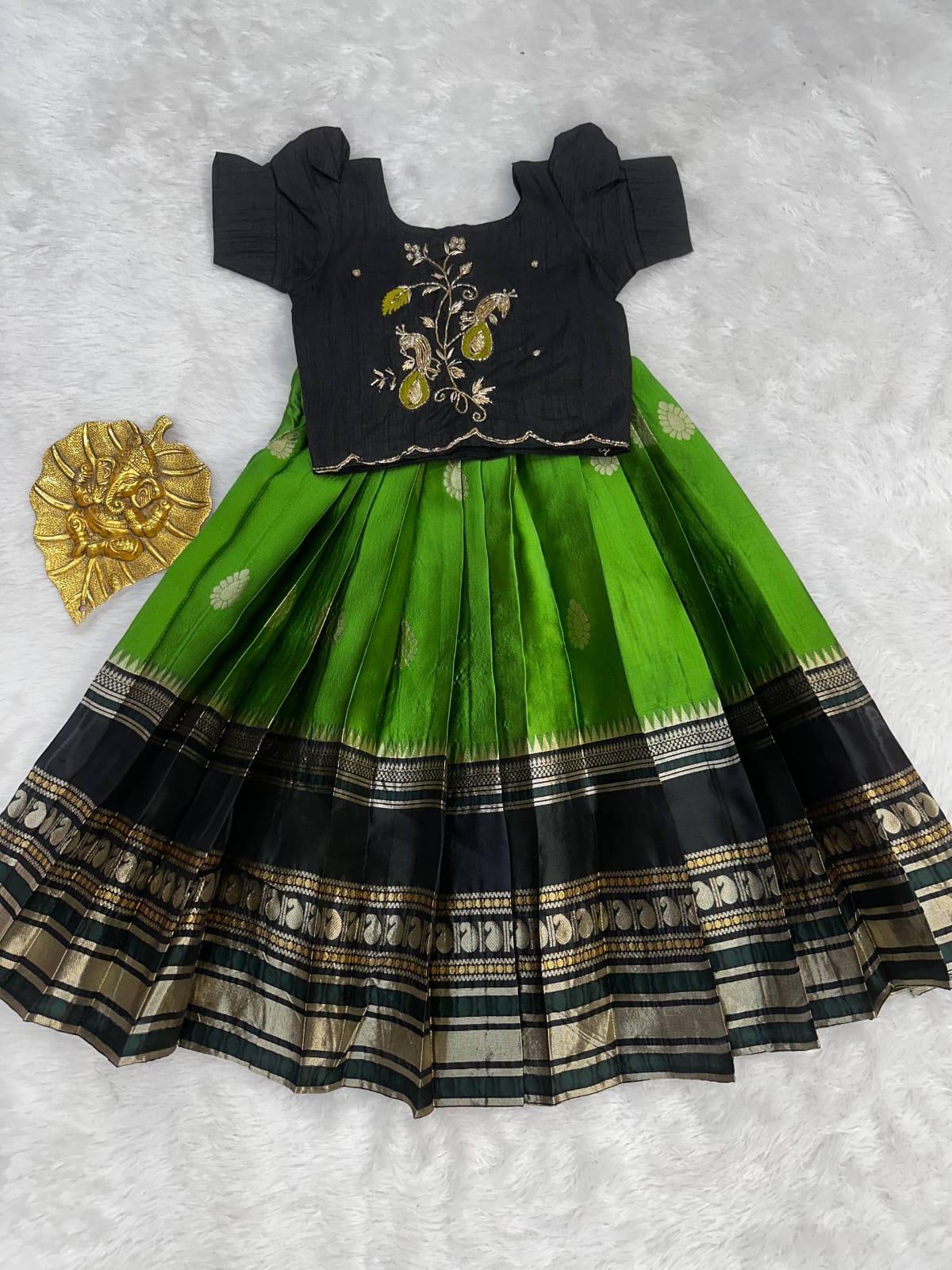 Kids Fully Stitched Pure Silk Lehenga Set