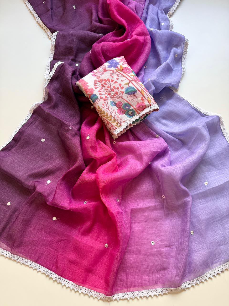 Premium Printed Linen Saree
