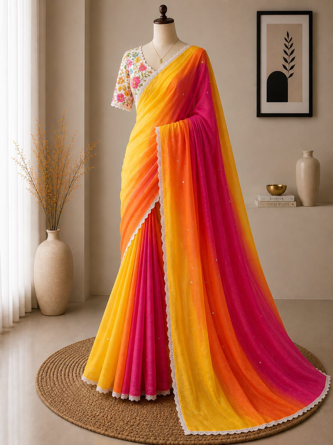 Premium Printed Linen Saree