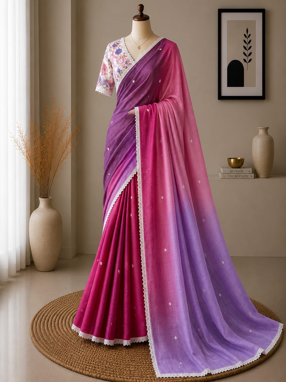 Premium Printed Linen Saree