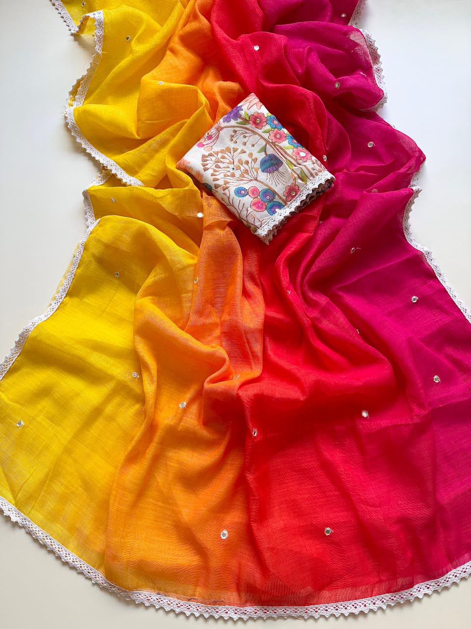 Premium Printed Linen Saree