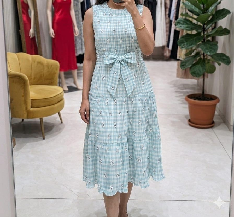 Tiered Sleeveless Midi Dress