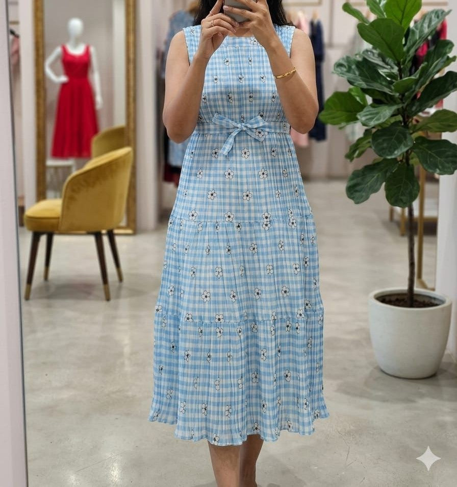 Tiered Sleeveless Midi Dress
