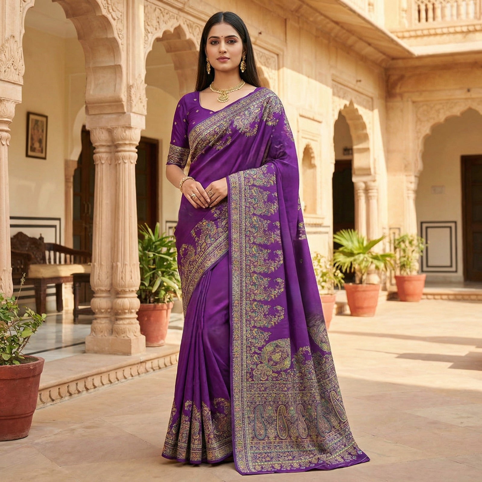 Kani Pashmina Silk Saree