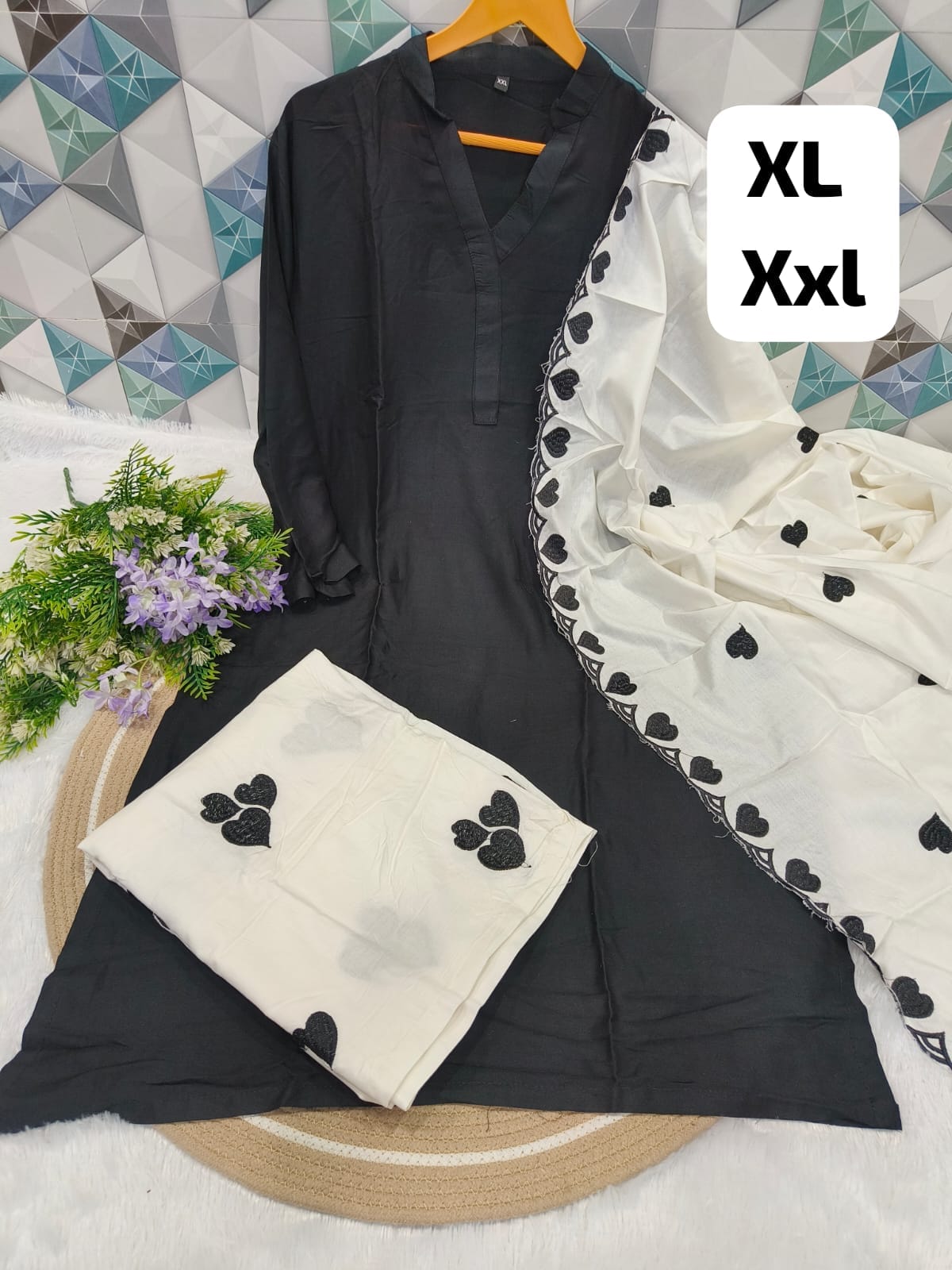 Rayon Kurti, Palazzo & Dupatta Set