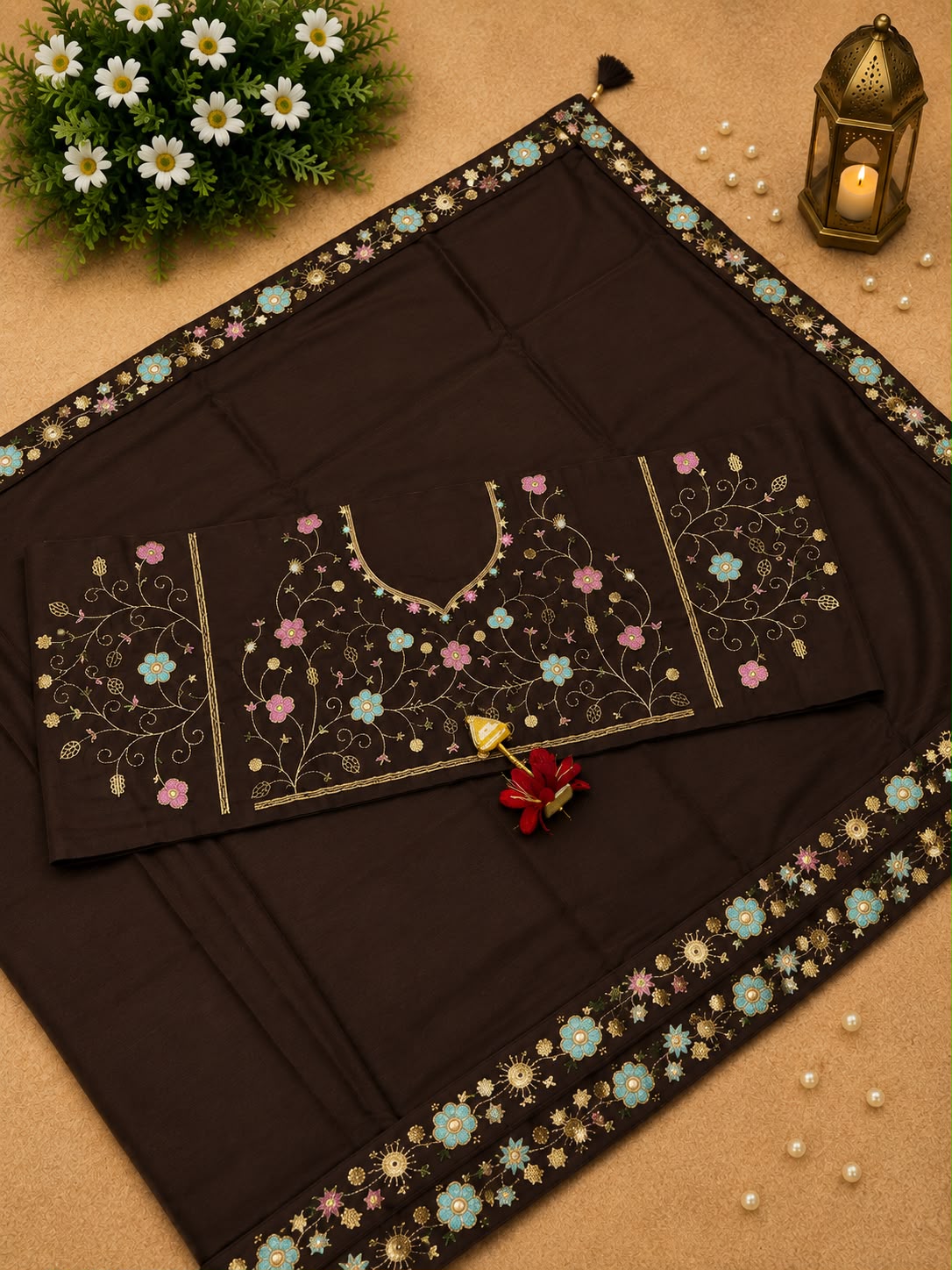 Premium Party Wear Embroidered Saree