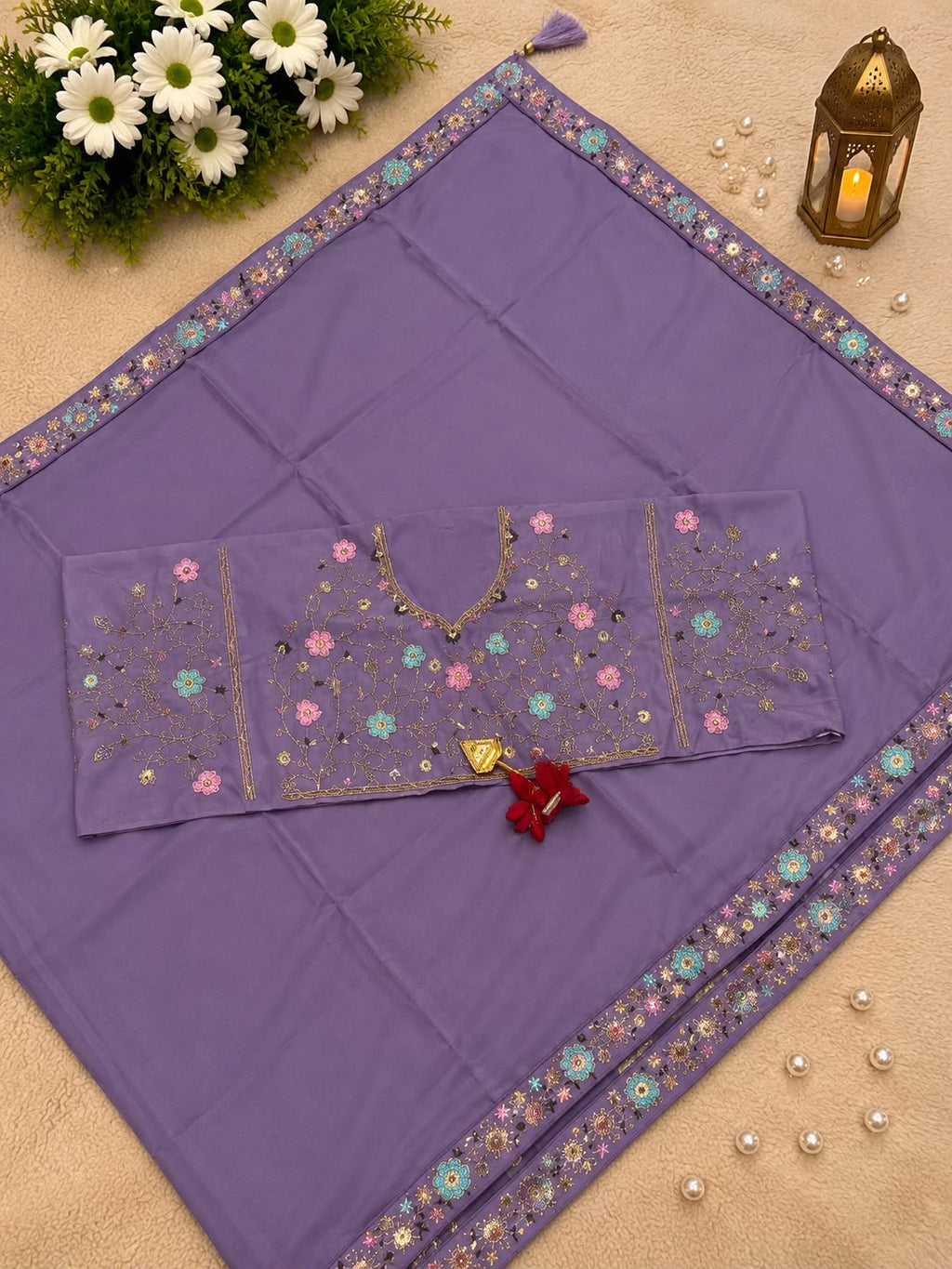 Premium Party Wear Embroidered Saree