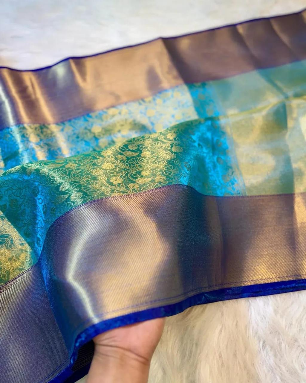 Party Wear Semi Tissue Silk Saree