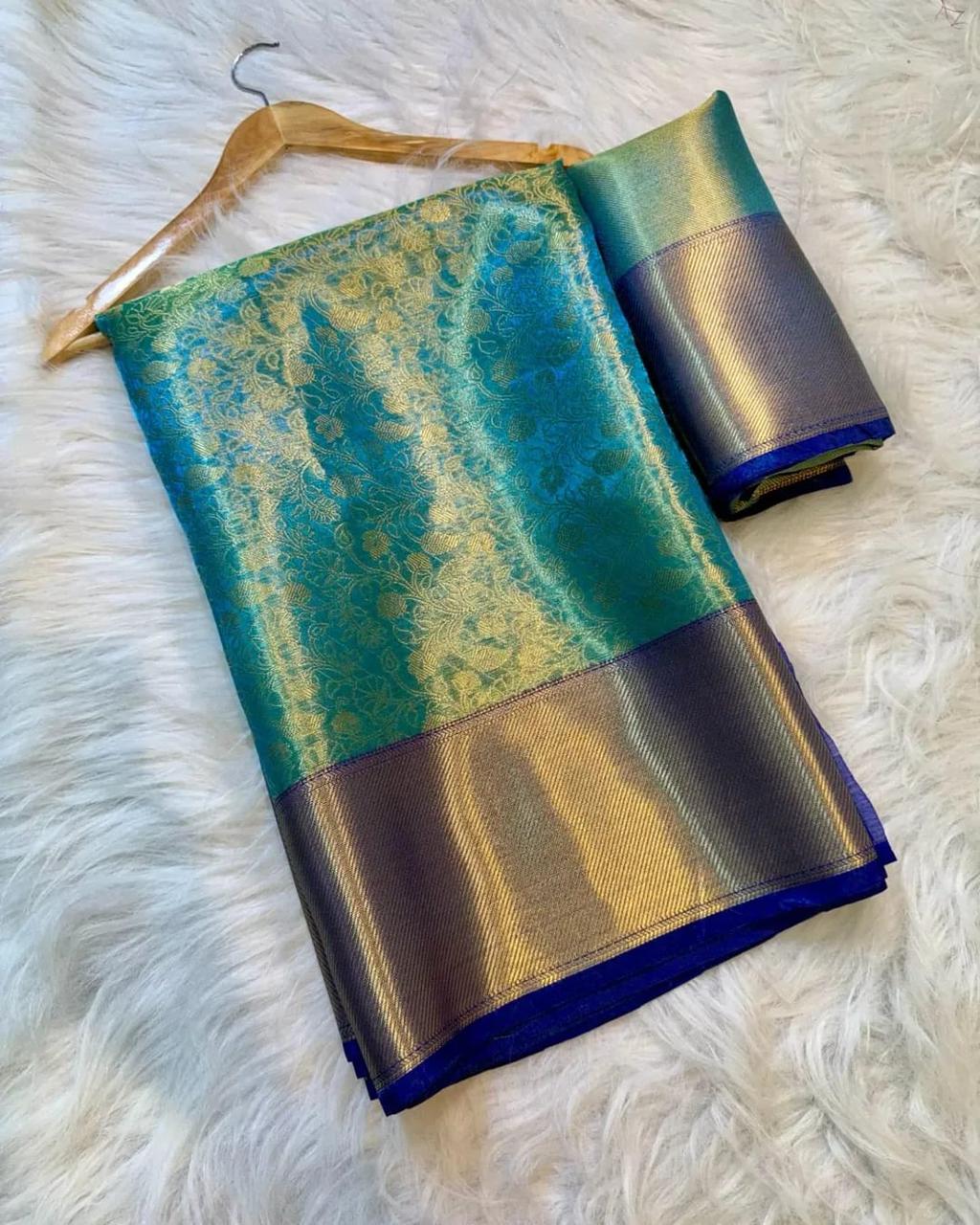 Party Wear Semi Tissue Silk Saree