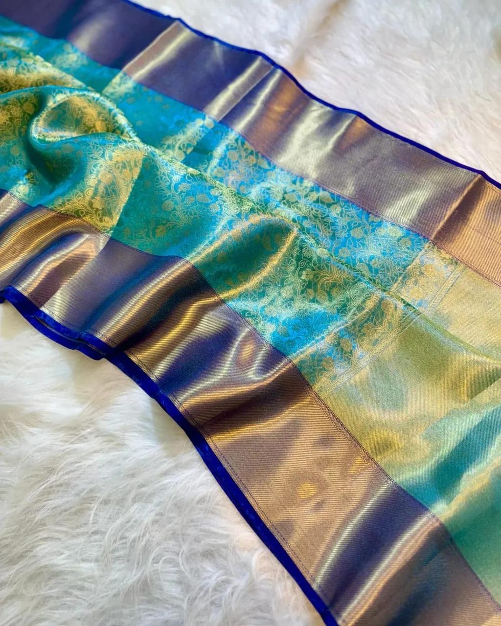 Party Wear Semi Tissue Silk Saree