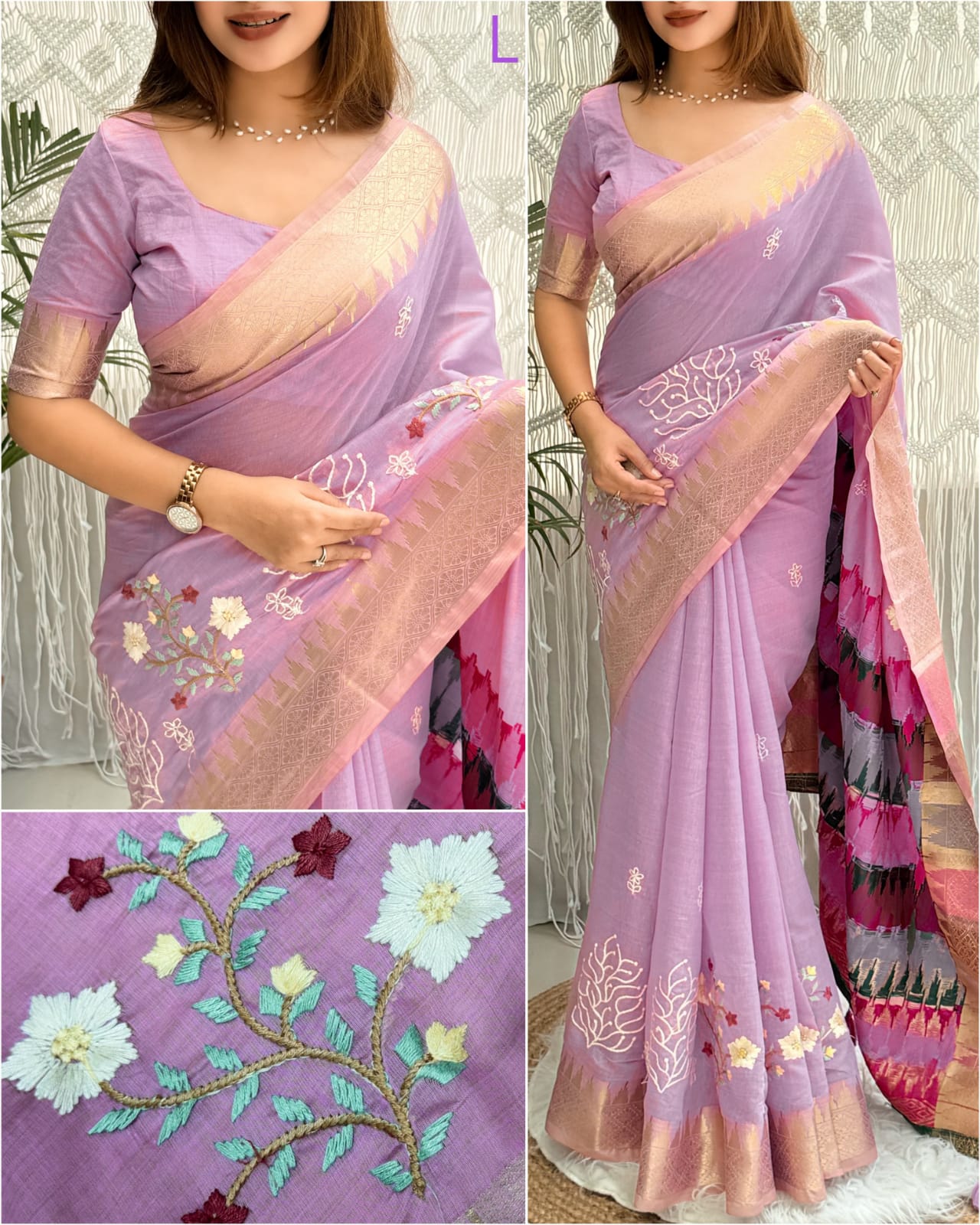 Designer Tussar Cotton Saree