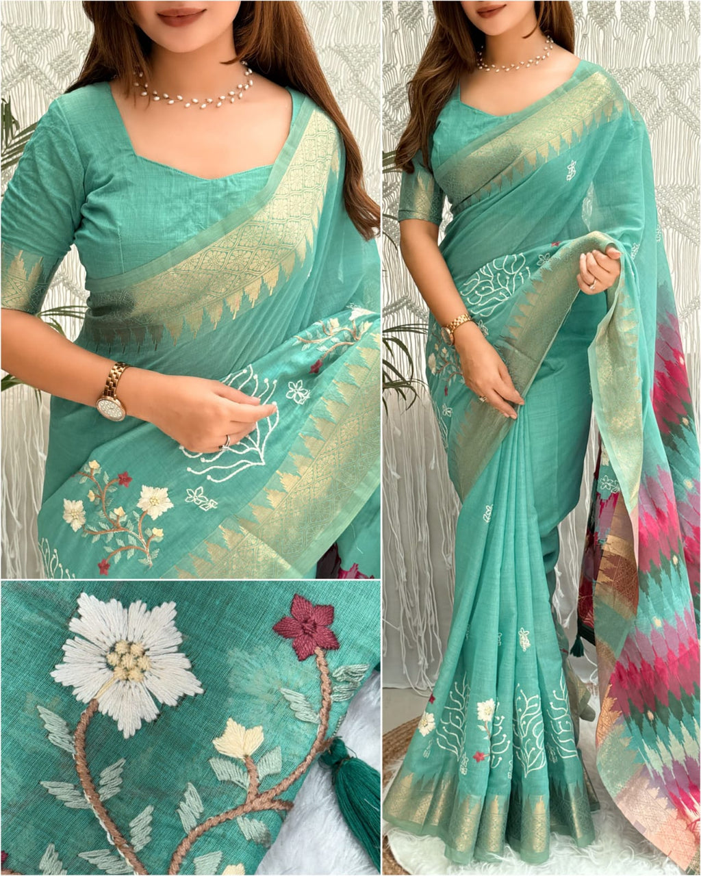 Designer Tussar Cotton Saree