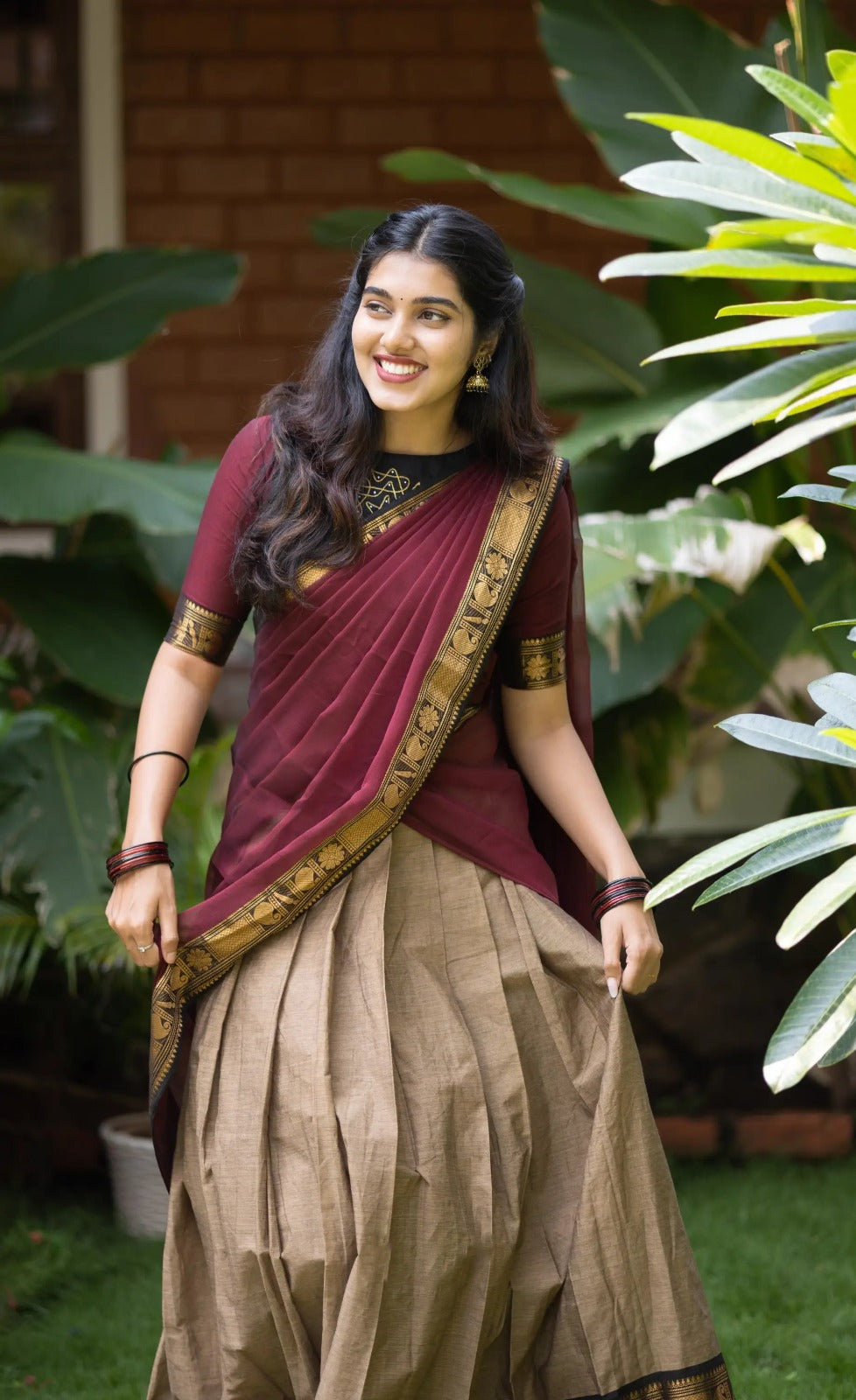 Kanjivaram Cotton Silk Lehenga Set