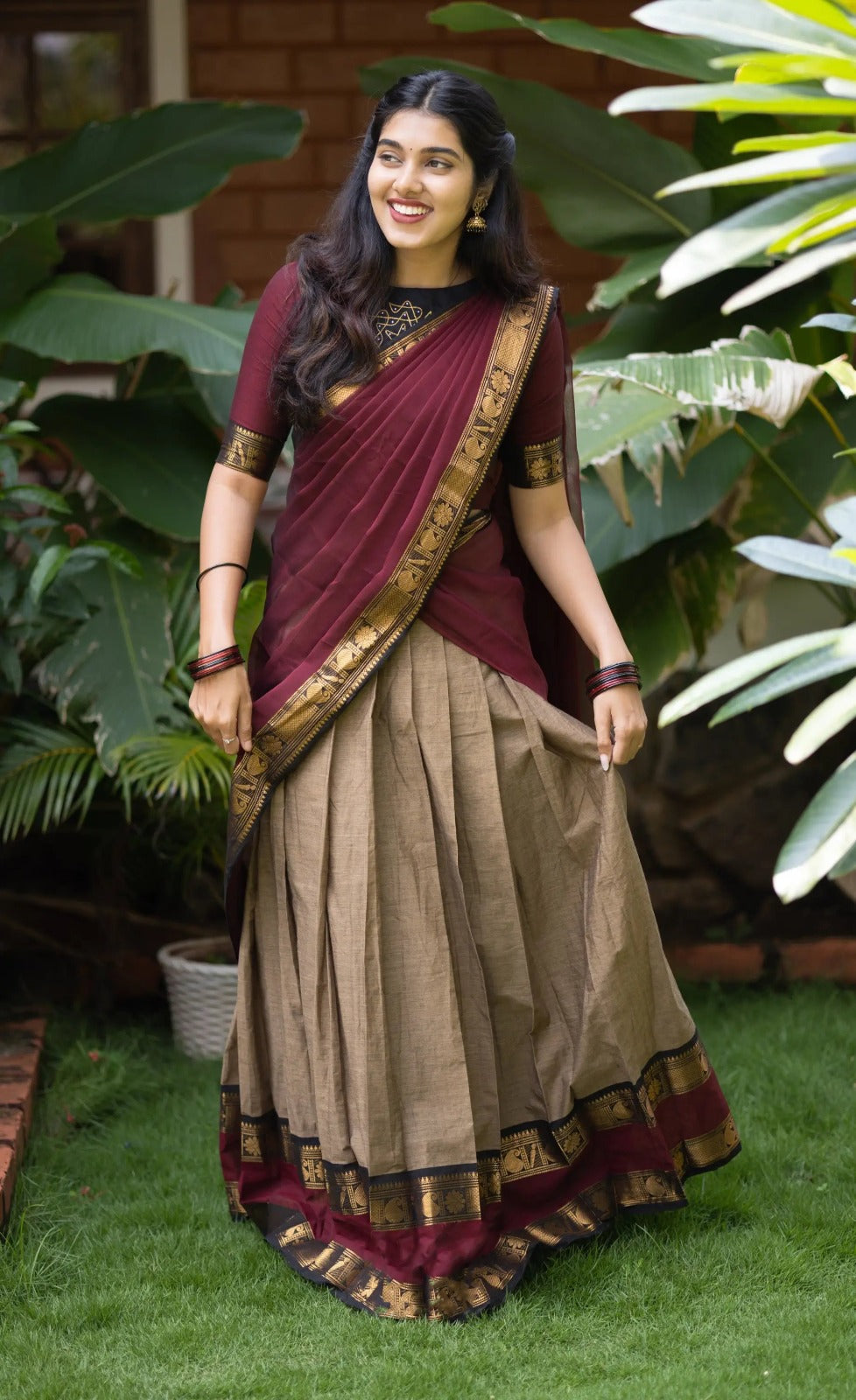 Kanjivaram Cotton Silk Lehenga Set