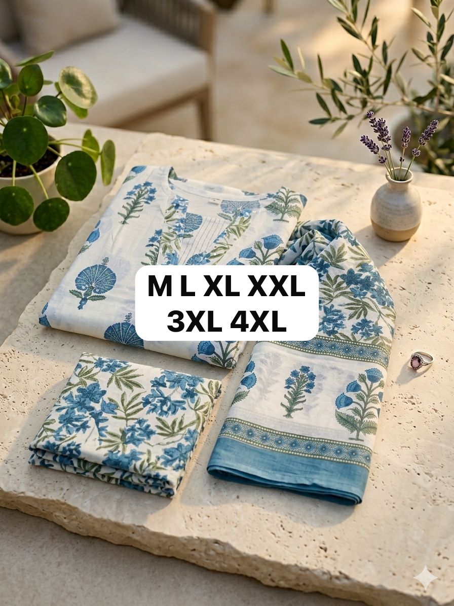 Cotton Camric 3-Piece Suit Set