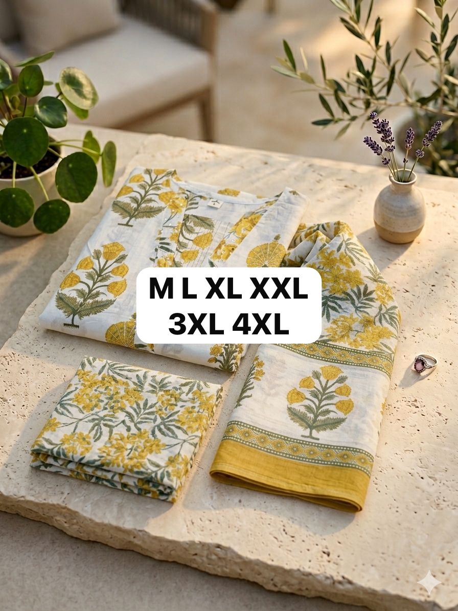 Cotton Camric 3-Piece Suit Set