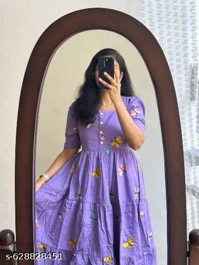Printed Rayon Gown