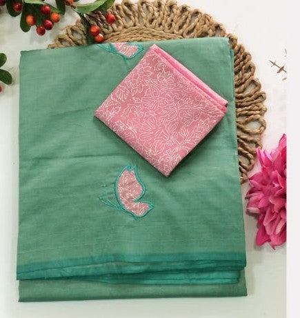 Southcottonix Applique Work Saree