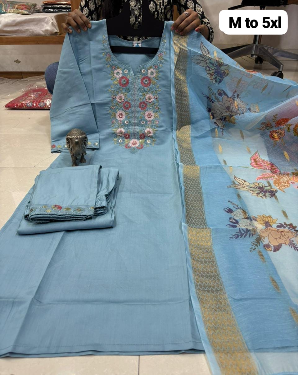 Heavy Soft Maslin Kurti Set