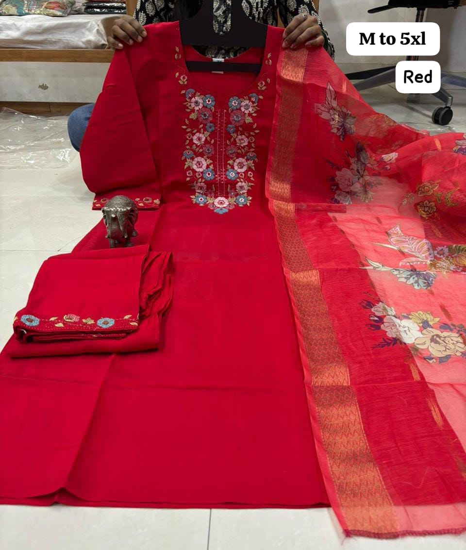 Heavy Soft Maslin Kurti Set