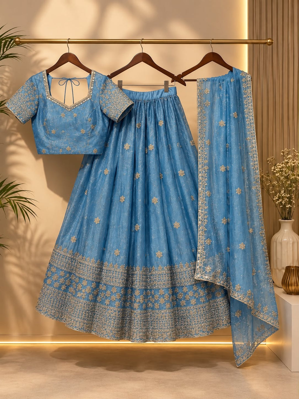 Space Silk Jacquard Lehenga Set