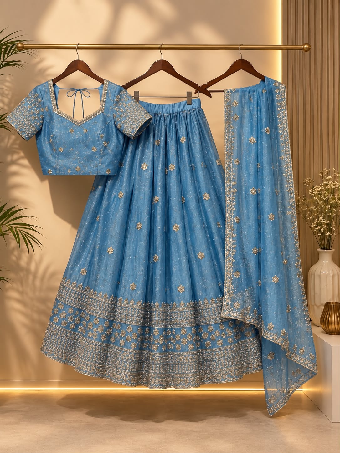 Space Silk Jacquard Lehenga Set