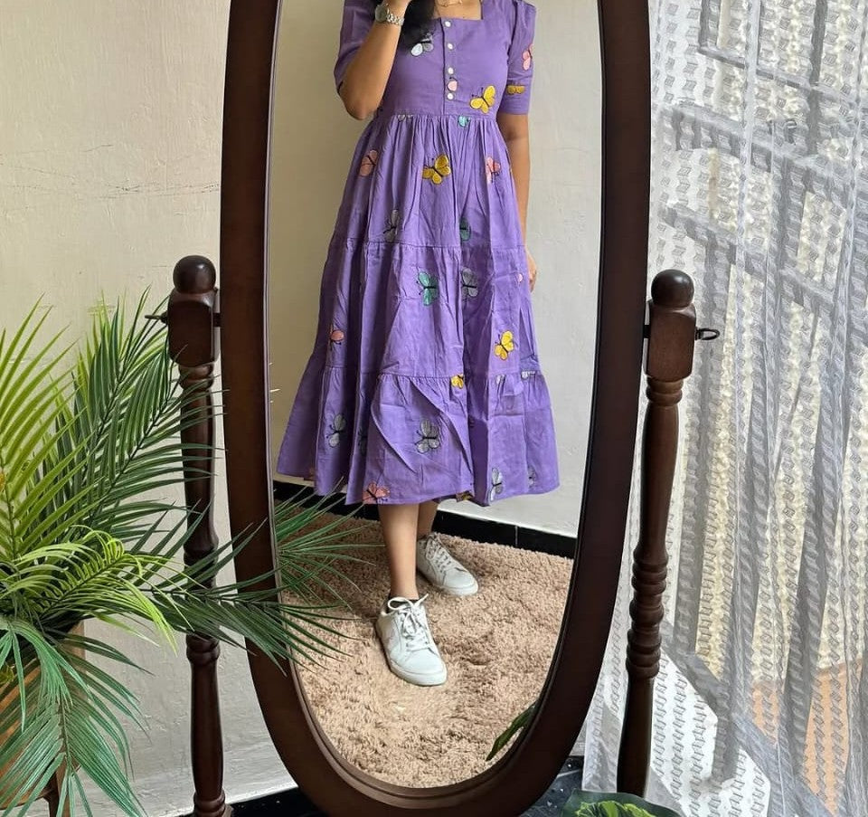 Printed Rayon Gown