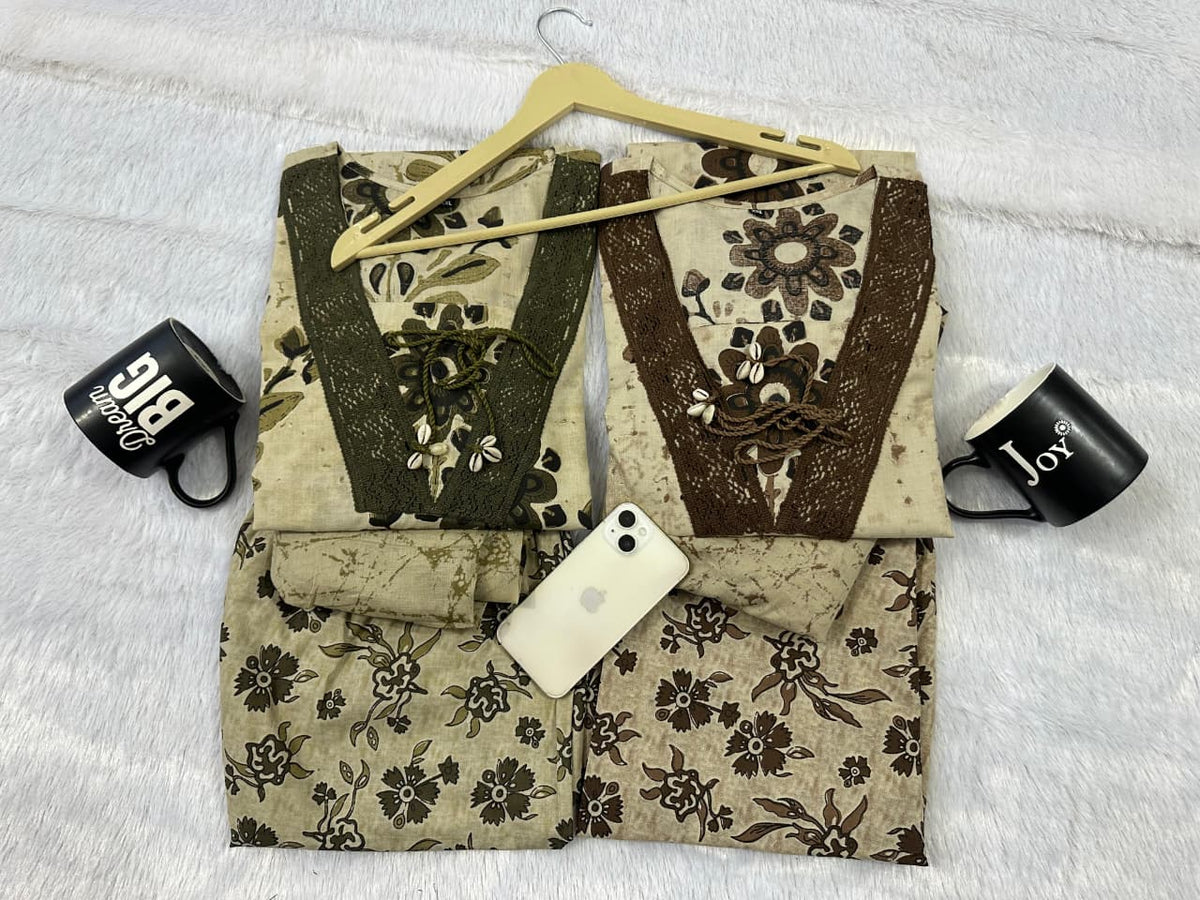 A-Line Kurti with Pant and Dupatta Set