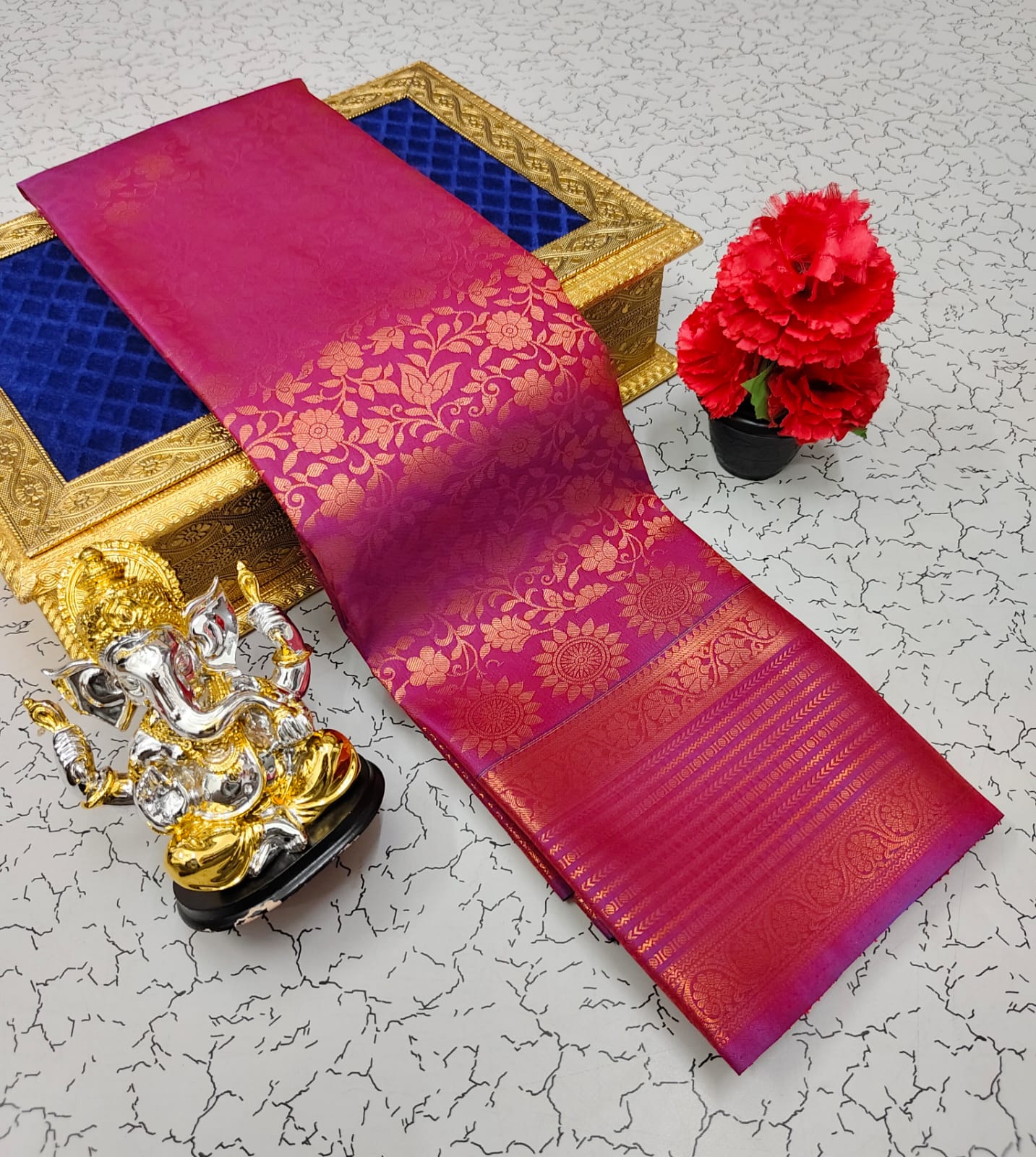 Samuthrika/Vasthrakala Fancy Silk Bridal Saree