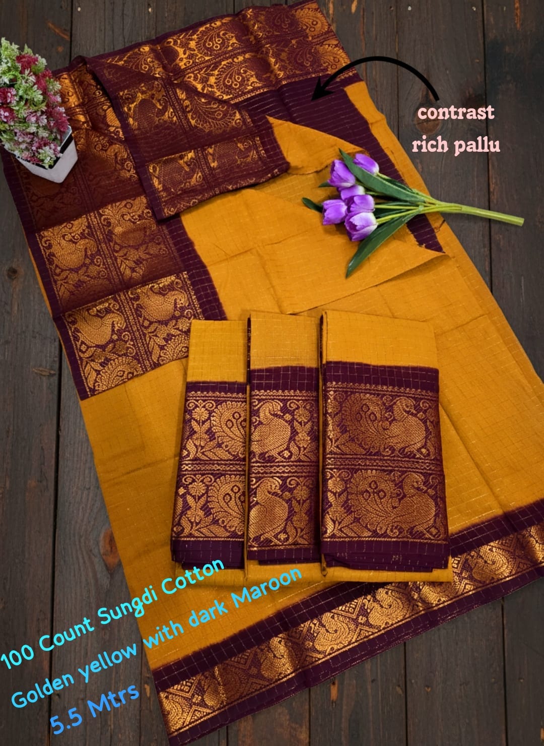 Checked Sungudi Pure Soft Cotton Saree