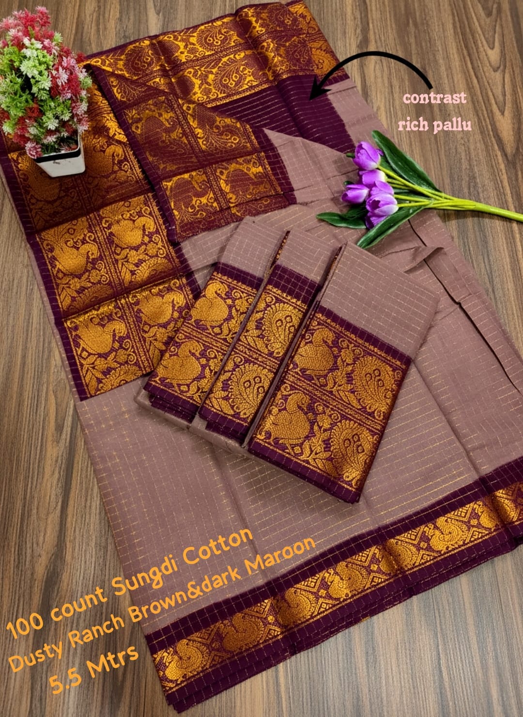 Checked Sungudi Pure Soft Cotton Saree