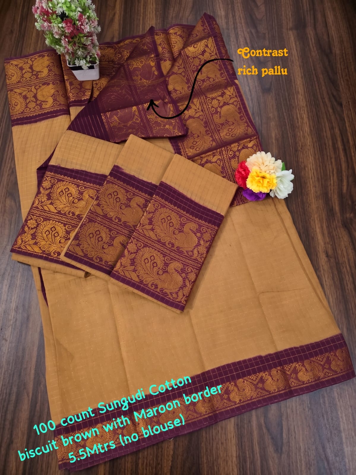 Checked Sungudi Pure Soft Cotton Saree